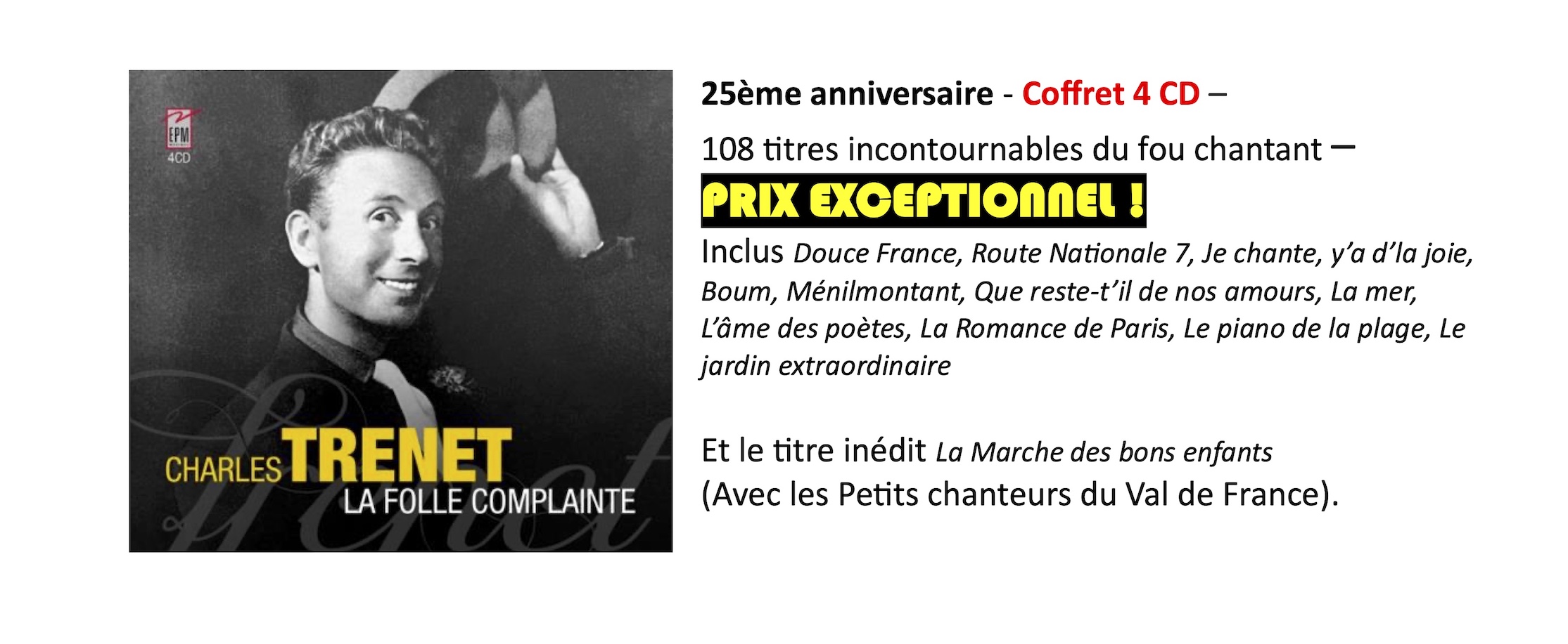 CHARLES TRENET 25 EME ANNIVERSAIRE Image alt